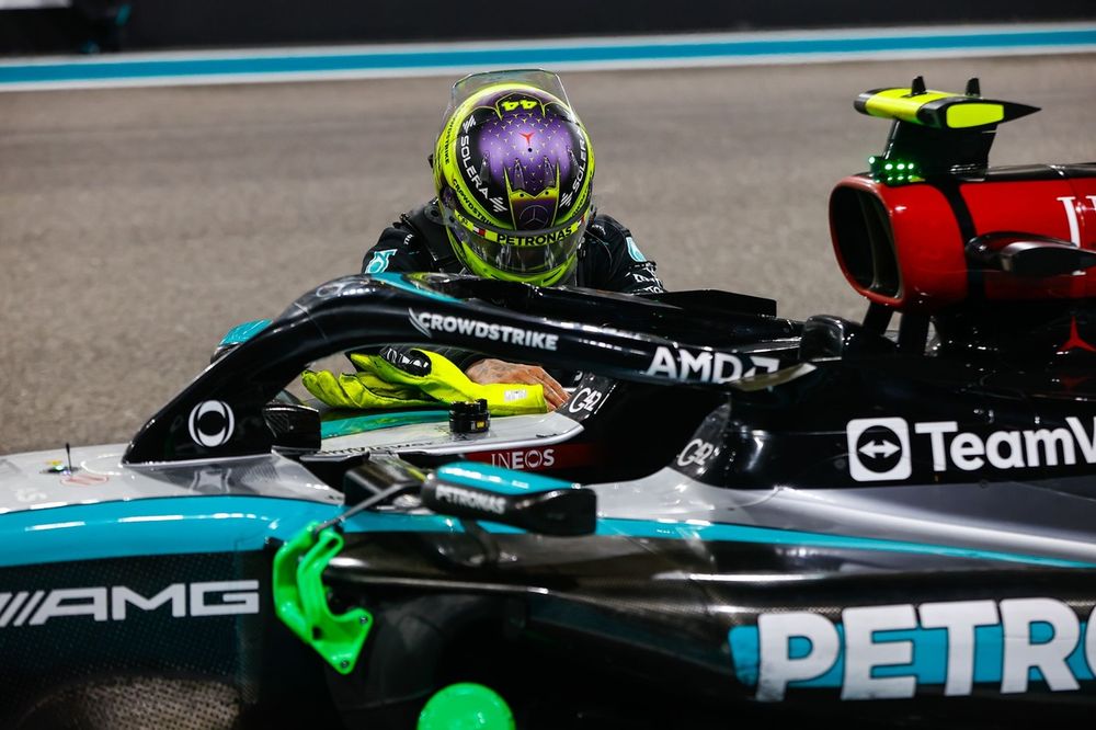 Lewis Hamilton, Mercedes-AMG F1 Team, celebrates on the grid at the end of the race