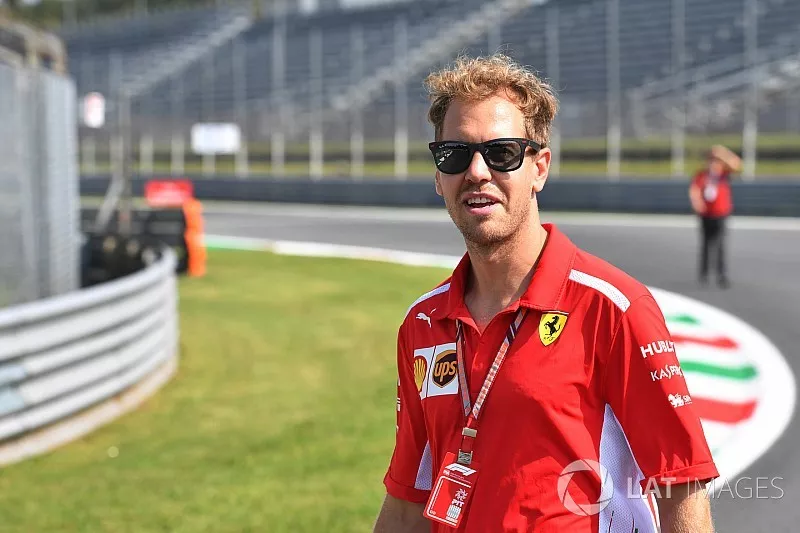 Sebastian Vettel, Ferrari walks the track