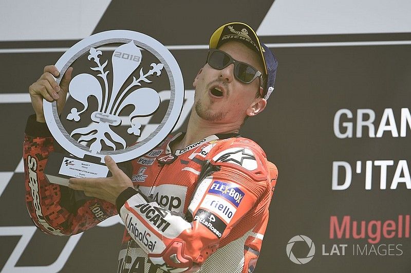 Podium: race winner Jorge Lorenzo, Ducati Team