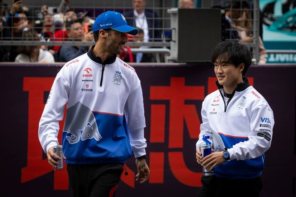 Daniel Ricciardo, Visa Cash App RB F1 Team, Yuki Tsunoda, Visa Cash App RB F1 Team, during the driver presentation