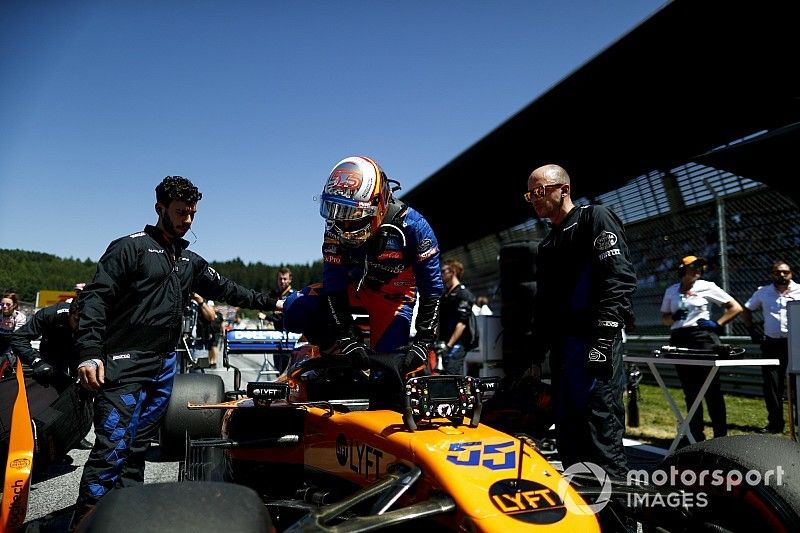 Carlos Sainz Jr., McLaren, on the grid