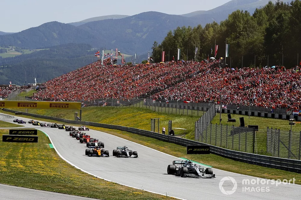 Valtteri Bottas, Mercedes AMG W10, Lando Norris, McLaren MCL34, Lewis Hamilton, Mercedes AMG F1 W10, Kimi Raikkonen, Alfa Romeo Racing C38, Sebastian Vettel, Ferrari SF90, Max Verstappen, Red Bull Racing RB15