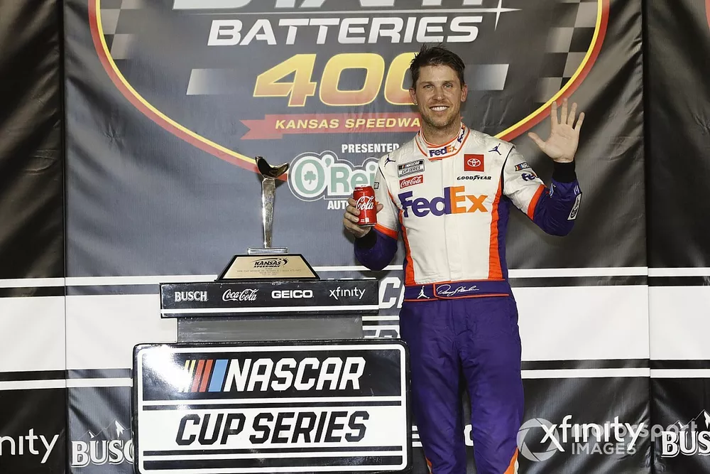 Race Winner Denny Hamlin, Joe Gibbs Racing, Toyota Camry
