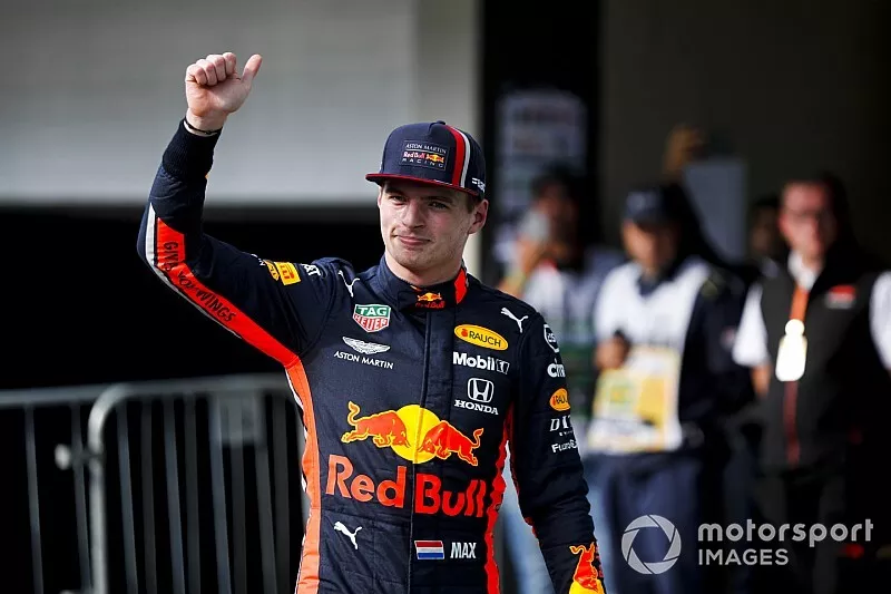 Le poleman Max Verstappen, Red Bull Racing