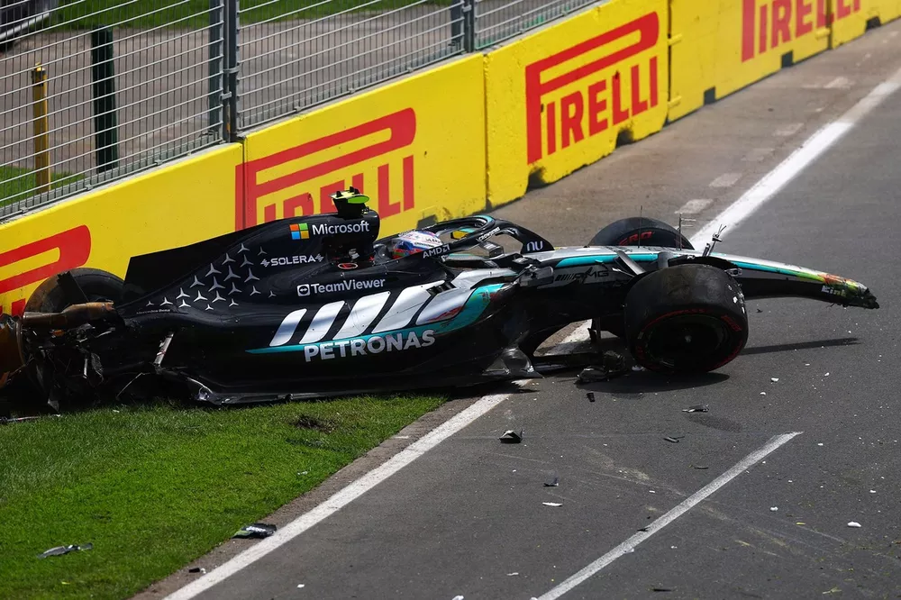 El choque de Andrea Kimi Antonelli, Mercedes