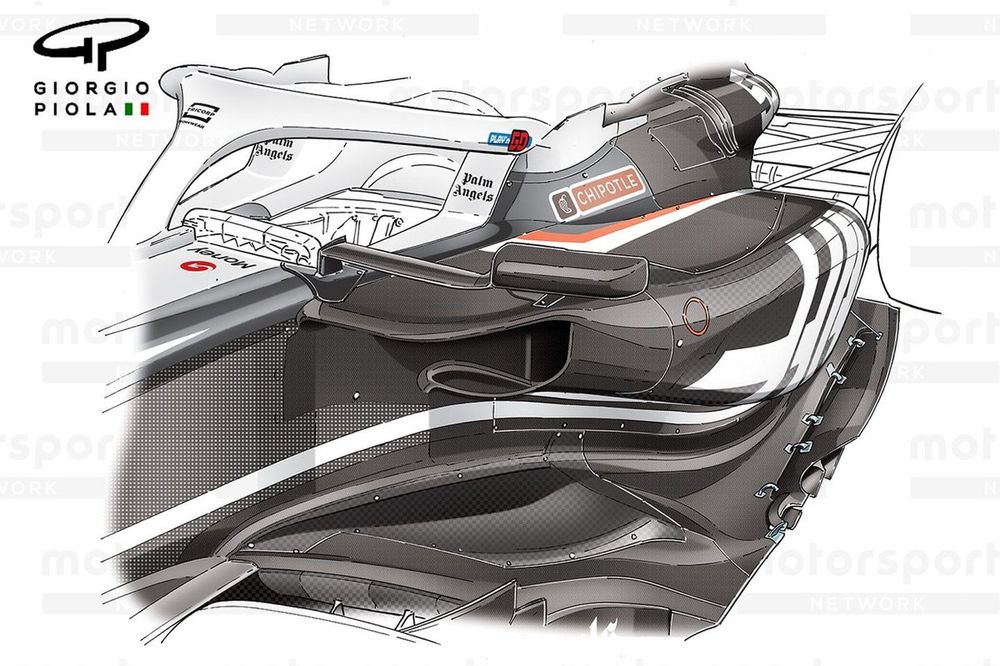 Haas VF-24 nueva entrada de sidepods, GP de Gran Bretaña