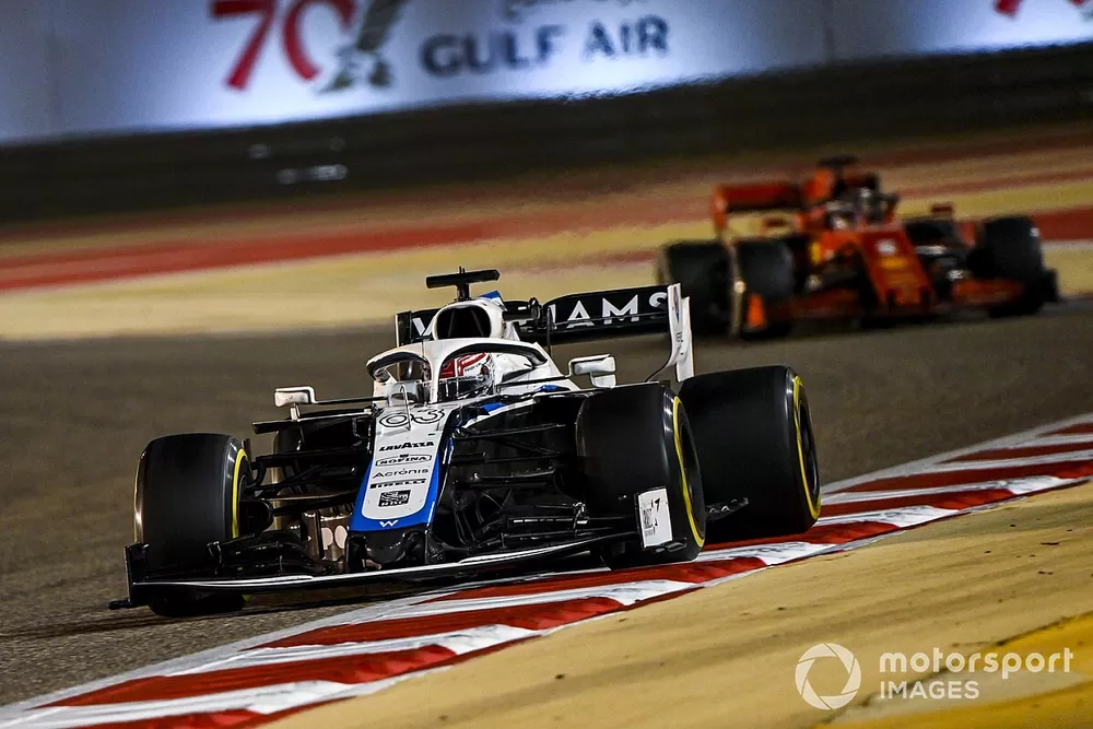 George Russell, Williams FW43, Sebastian Vettel, Ferrari SF1000