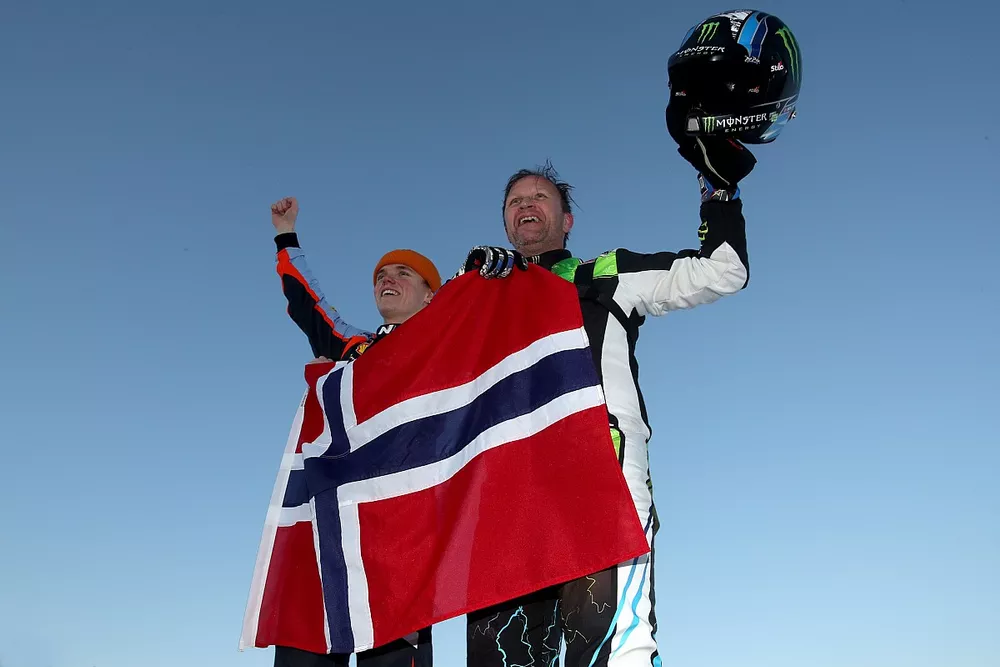 Winners Oliver Solberg, Petter Solberg