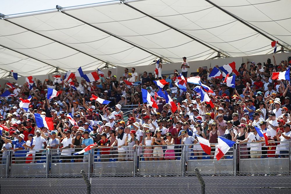 Fans in the grandstand