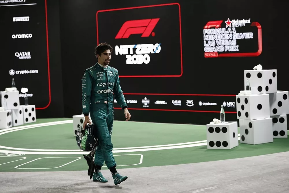 Lance Stroll, Aston Martin F1 Team, in Parc Ferme