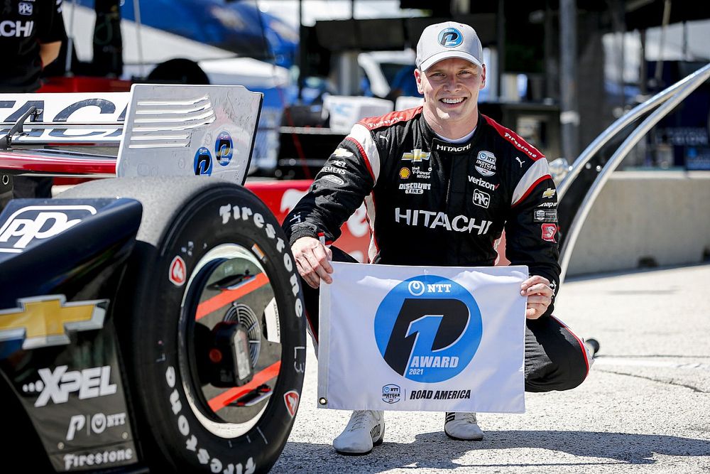Ganador de la pole Josef Newgarden, Team Penske Chevrolet