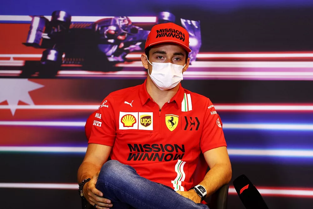 Charles Leclerc, Ferrari at press conference