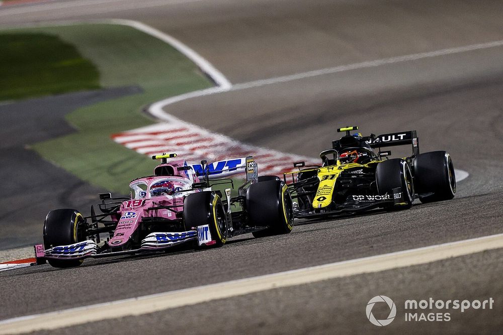 Lance Stroll, Racing Point RP20 , Esteban Ocon, Renault F1 Team R.S.20