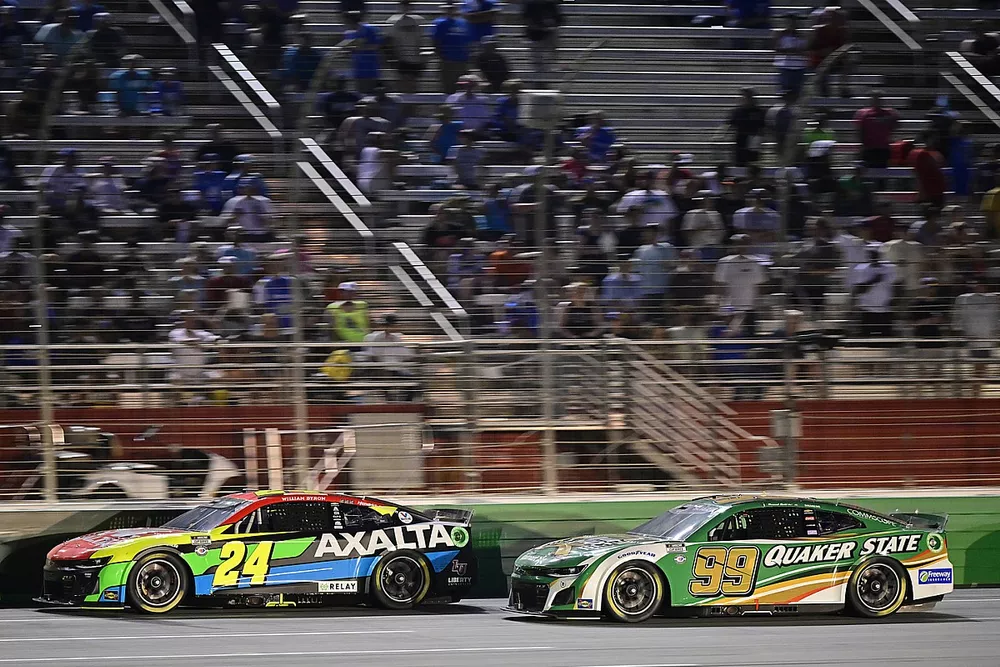 William Byron, Hendrick Motorsports, Axalta Chevrolet Camaro, Daniel Suarez, Trackhouse Racing, Quaker State Chevrolet Camaro