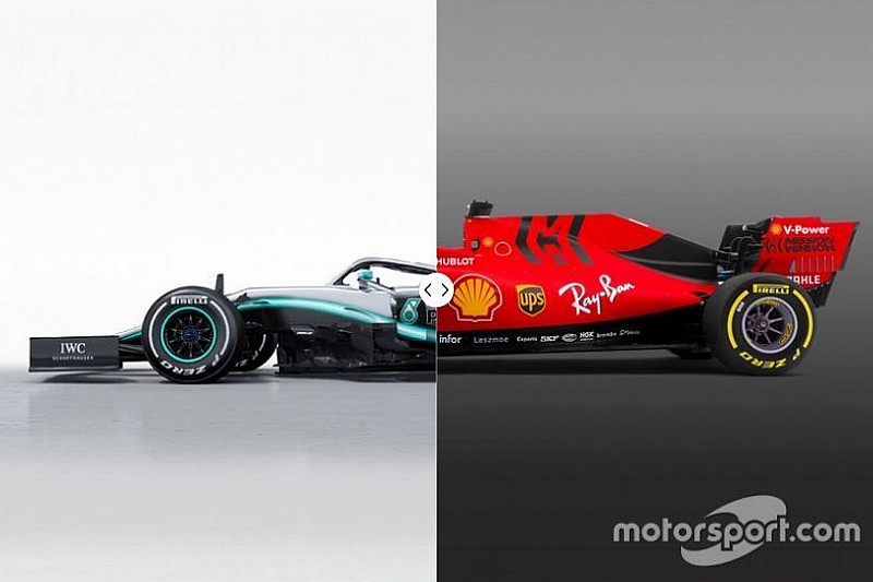 Слайдер: порівняння нових машин Ф1 Mercedes і Ferrari