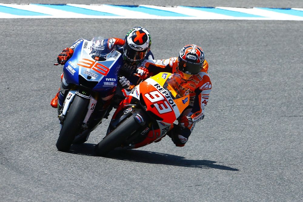 Marc Marquez, Repsol Hond and Jorge Lorenzo, Yamaha