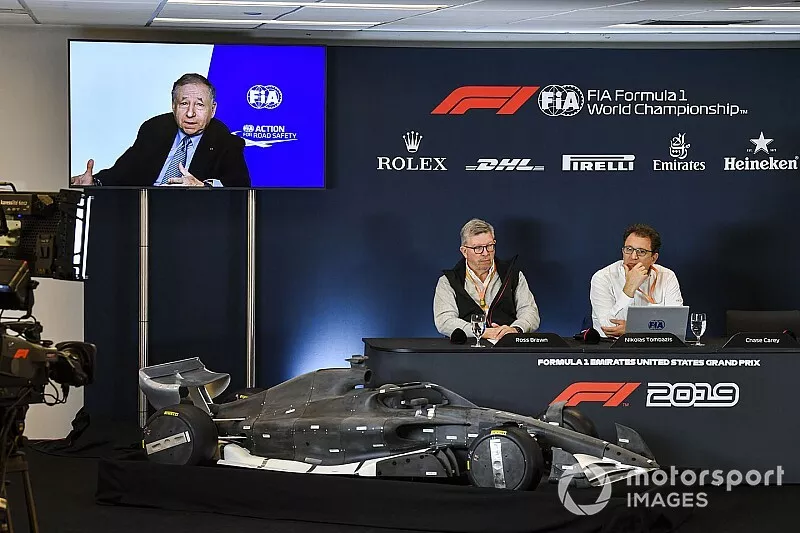 The 2021 Formula 1 technical regulations are unveiled in a press conference, Jean Todt, President, FIA, Ross Brawn, Managing Director of Motorsports, FOM, and Nikolas Tombazis