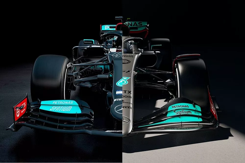 Comparaci&oacute;n Mercedes W12 vs. Mercedes W13