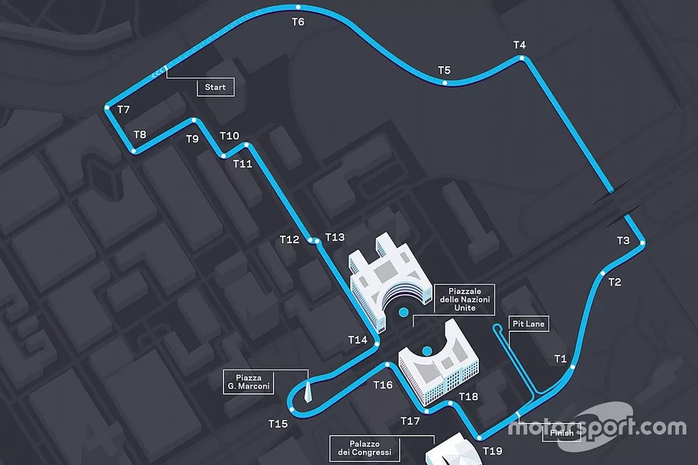 Rome ePrix track layout  