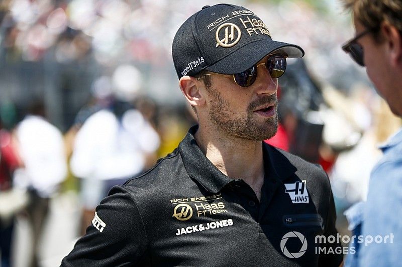 Romain Grosjean, Haas F1, en el desfile de pilotos