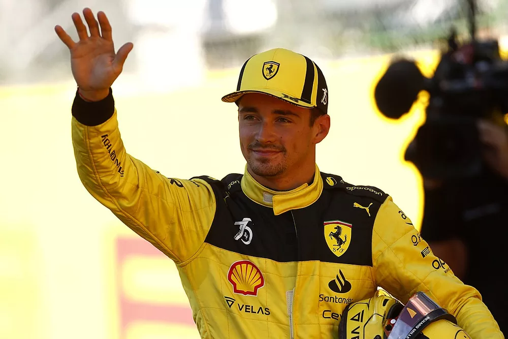 Le poleman Charles Leclerc, Ferrari 
