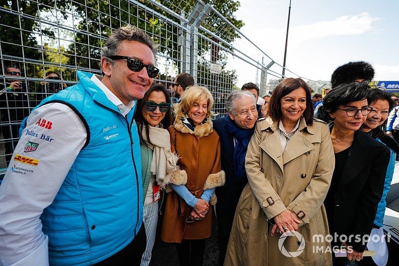 Alejandro Agag, CEO, F&oacute;rmula E, Jean Todt, Presidente de la FIA, en la parrilla 