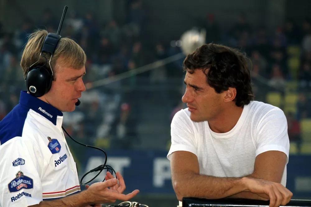 Ayrton Senna, Williams FW16 with his Race Engineer David Brown