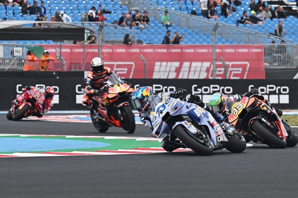 Brad Binder, Red Bull KTM Factory Racing, Pedro Acosta, Red Bull KTM Factory Racing, Francesco Bagnaia, Ducati Team, Marc Marquez, Ducati Team