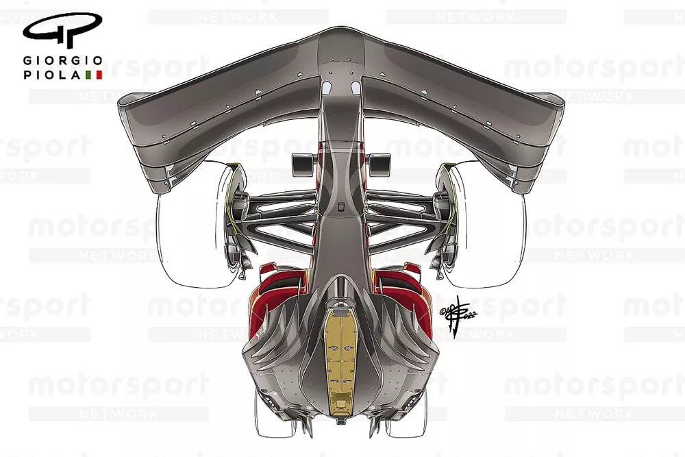 Ferrari F1-75, bottom view