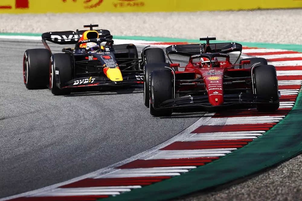 Charles Leclerc, Ferrari F1-75, Max Verstappen, Red Bull Racing RB18