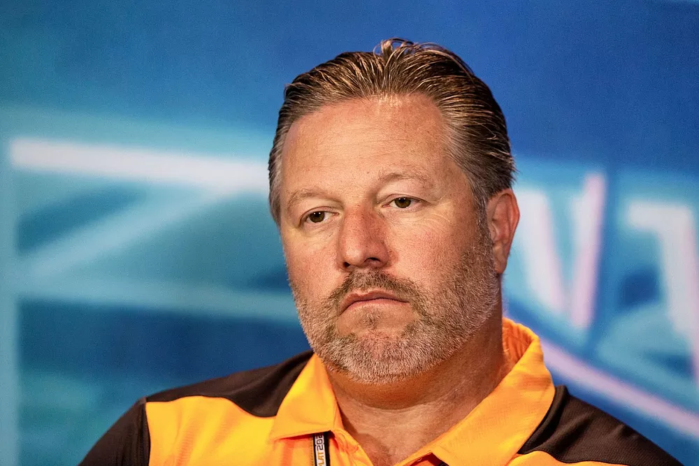Zak Brown, PDG, McLaren Racing, en conf&eacute;rence de presse