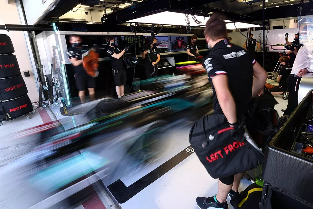 Mercedes F1 garage