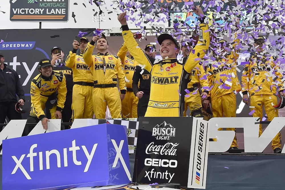 Race winner Christopher Bell, Joe Gibbs Racing, DeWalt Toyota Camry