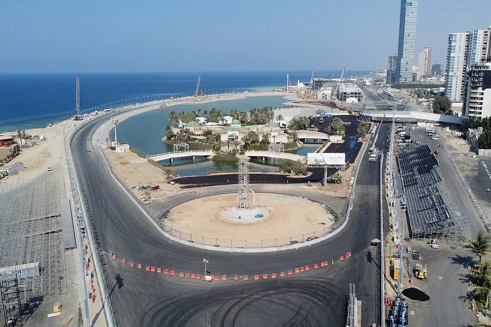 Vue a&eacute;rienne du circuit urbain de Djeddah
