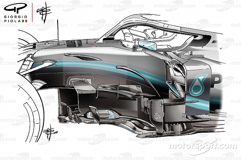 Tecnica Mercedes: ecco la rivoluzione dei flussi della W10 per cercare le prestazioni