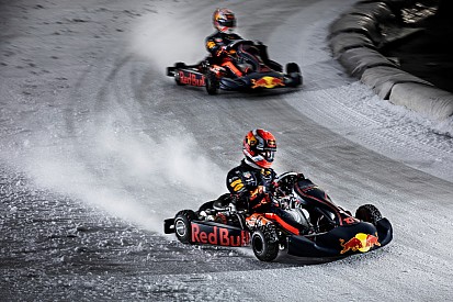 Vídeo y fotos: el 'show' de Verstappen y Gasly sobre hielo