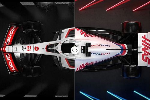 Comparaci&oacute;n del dise&ntilde;o del coche de Haas F1 2023 vs. 2022
