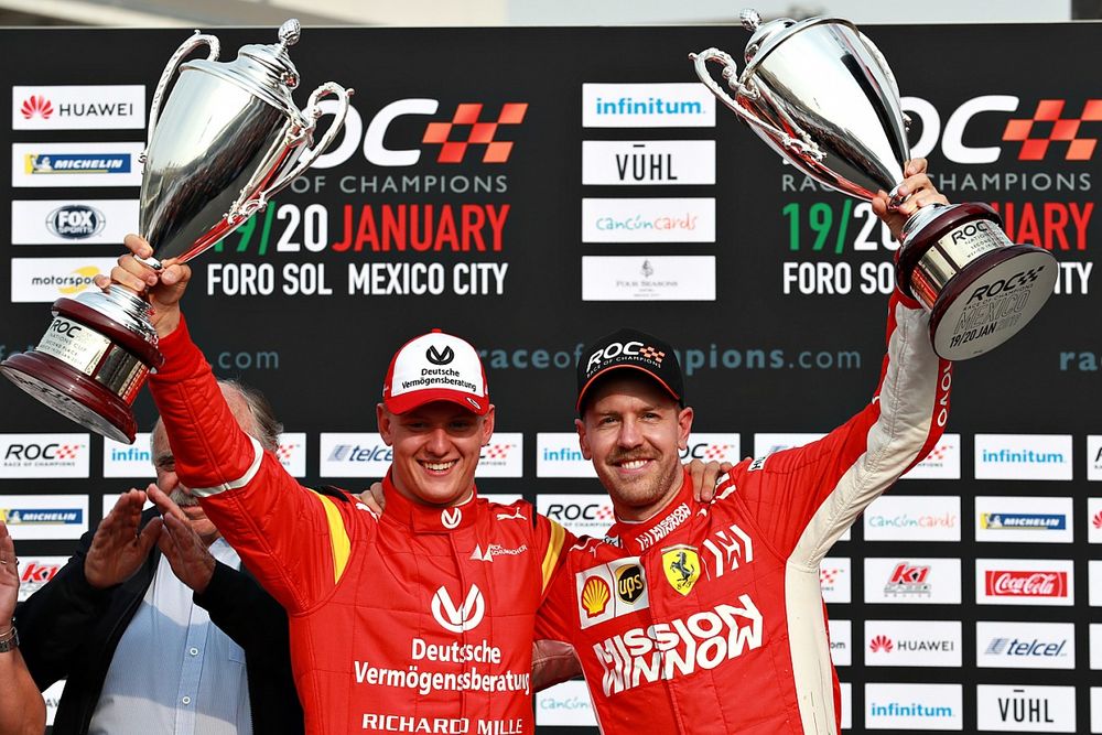 Sebastian Vettel y Mick Schumacher 