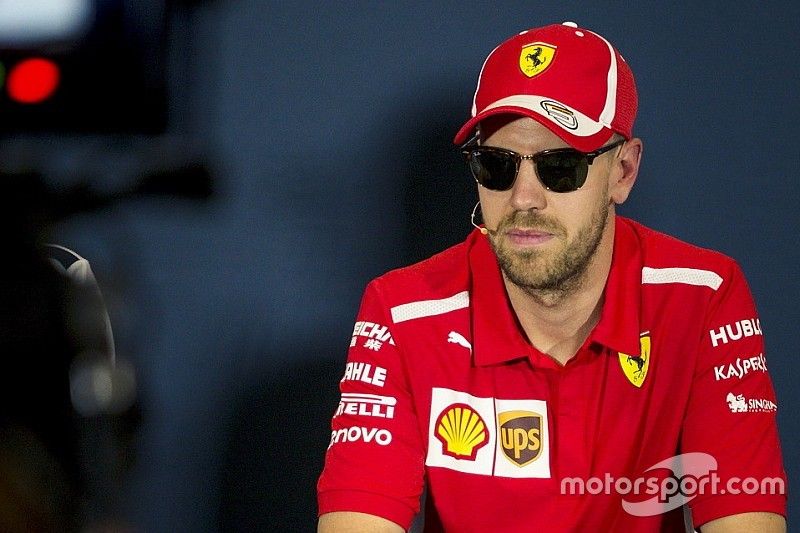 Sebastian Vettel, Ferrari in the Press Conference