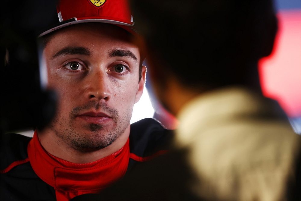 Charles Leclerc, Scuderia Ferrari, is interviewed after Qualifying