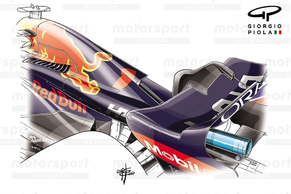 Red Bull Racing RB18 nuevo detalle de refrigeración