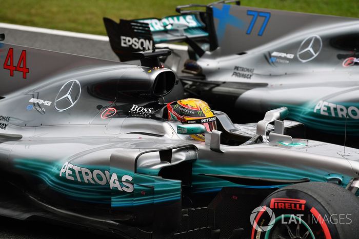 Pole de Lewis Hamilton, Mercedes AMG F1, Valtteri Bottas, Mercedes-Benz F1 W08