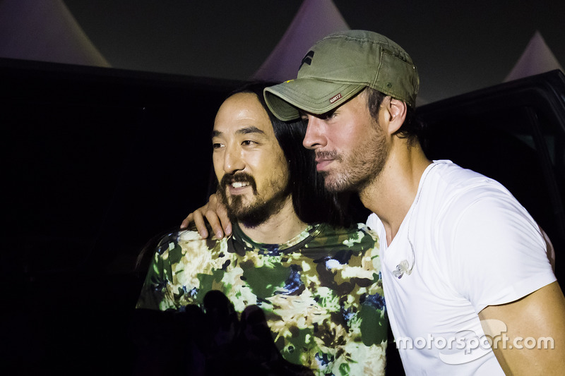 DJ Steve Aoki performs with Enrique Iglesias