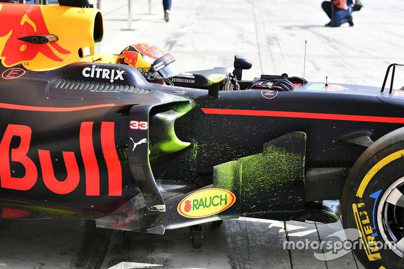 Max Verstappen, Red Bull Racing RB13, mit FlowViz-Farbe