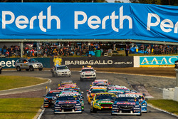 Jamie Whincup, Triple Eight Race Engineering Holden leads at the start of the race