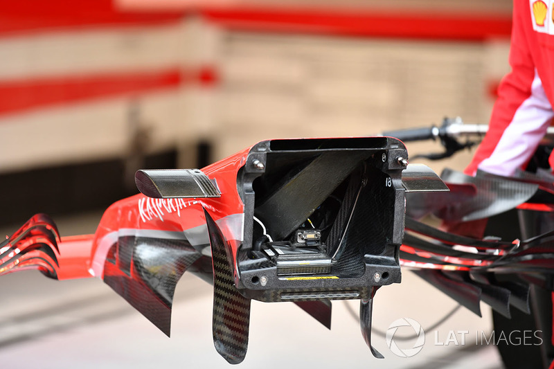 Vue détaillée du nez de la Ferrari SF71H