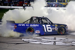 Brett Moffitt, Hattori Racing Enterprises, AISIN Atlanta Toyota Tundra celebrates