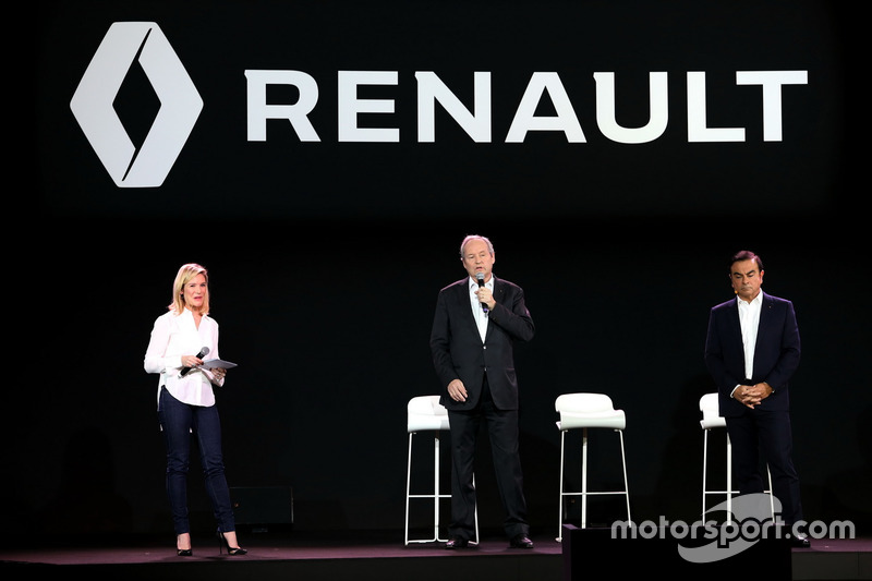 Jerome Stoll, Renault Sport F1 Teampräsident und Carlos Ghosn, Präsident Renault