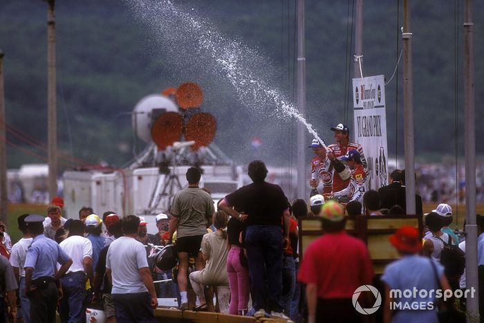 Kevin Schwantz, Wayne Rainey y Niall MacKenzie