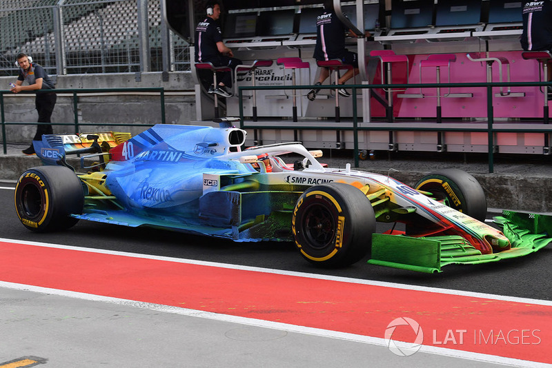 Robert Kubica, Williams FW41 con parafina aerodinámica sobre todo el automóvil